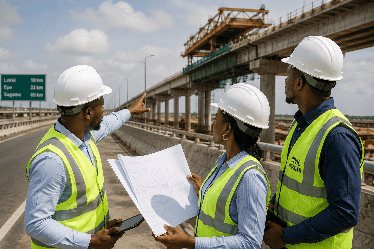 Engineers inspecting highway projects